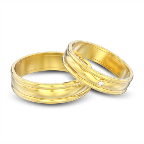 two 14 karat gold wedding rings